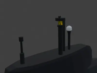 Low-poly stealth submarine Low-poly 3D model