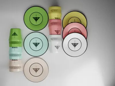 Ceramic cup in six colors - Berber logo 3D model