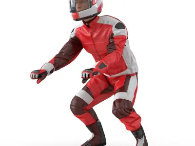 Motorcycle Rider Generic 2 Rigged for Cinema 4D 3D model