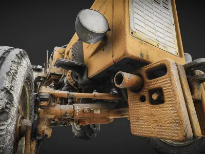 Old rusty and dirty tractor Wladimirec T-25 3D model