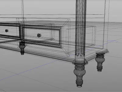 antique wardrobe Low-poly 3D model purchase