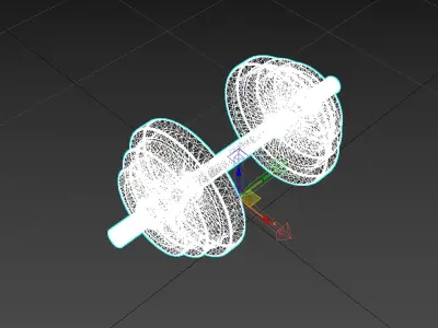dumbbell pair of dumbbells 3D model 4