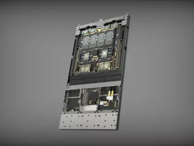 AI Data Center Server GB300 Compute Tray  Node Realistic 3Dmodel 3D model