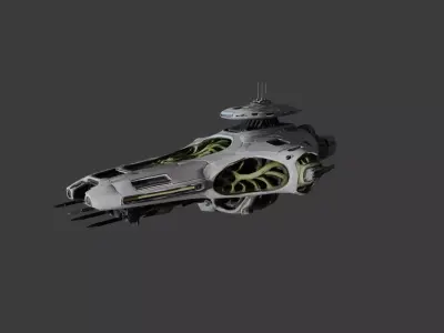 Organic Sci-Fi Starship 3D Model 3D model
