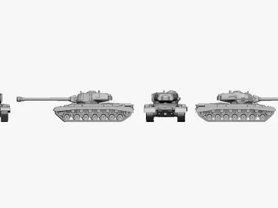 001146 american tank t-32 3d print ready 3D print model