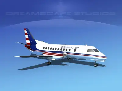 SAAB SF340 Colgan Air 3D model