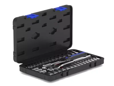Garage Drive Socket Set Complete Ratchet and Socket Kit 3D model