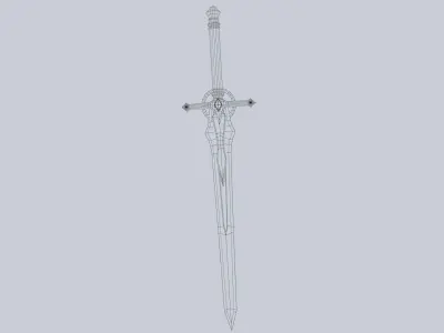 Fire blade Low-poly 3D model