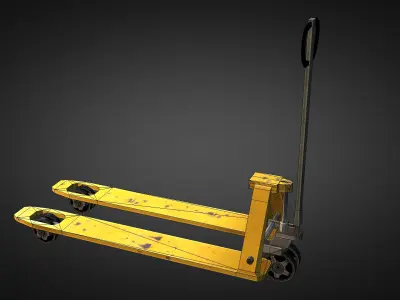 pallet truck and pallet Low-poly 3D model