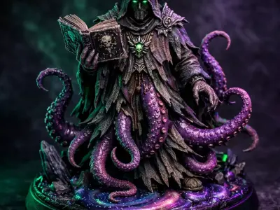 Eldritch Priest 01 Tentacle Cosmic Horror Sci Fi Mini STL 3D print model