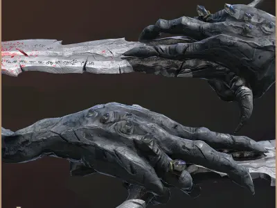 Legendary Damned Sword Low-poly 3D model