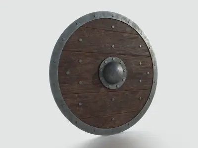 Scandinavian Battle Shield Free low-poly 3D model