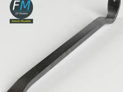 Crowbar metal tool 3D model