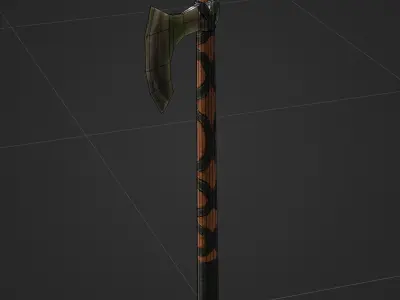 Viking Battle Axe with black stripes Free low-poly 3D model