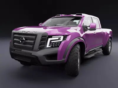 Nissan 4x4 Car Metallic Fuchsia Low-poly 3D model