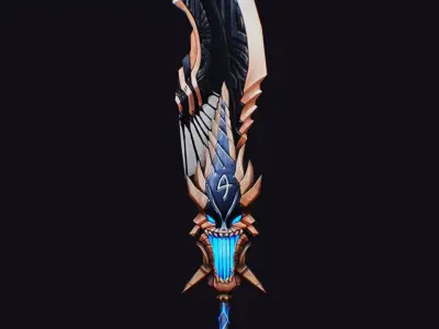 Sword Demonic Dark Saber Magical Blade Cutting Melee Rapier Low-poly 3D model