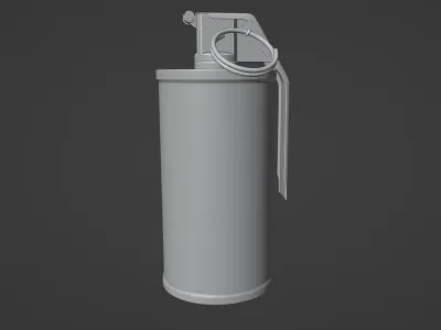 M18 Smoke Grenade  PBR Low-poly and High-poly 3D model Low-poly 3D model
