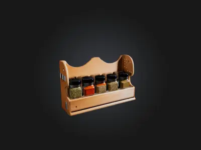 Spice Rack Low-poly 3D model