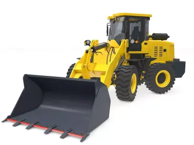 Wheel Loader Rigged and Animated 3D model