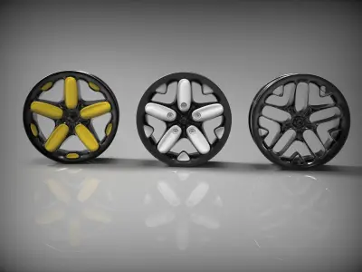 Wheel disk 3d model 3 in 1 3D model