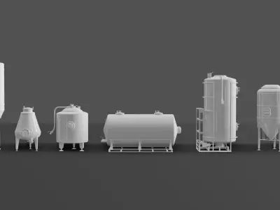 Wine oil industrial tank - High quality 3D model