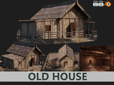 Old House PBR 4K GameReady Pack 29 to 32 Low-poly 3D model
