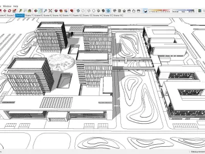 Sketchup Commercial Office Complex 210 3D model