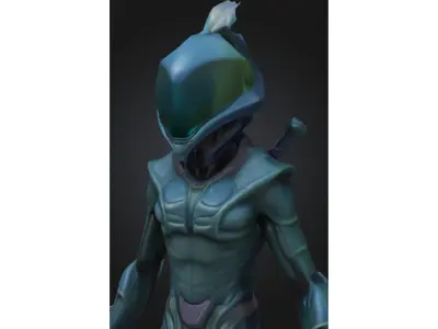 Stylized Alien Assassin Low-poly 3D model