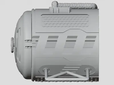 Living pod airlock module  Free 3D model