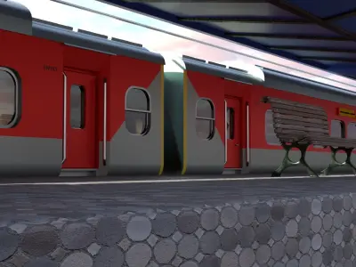 Indian Railways LHB Ac 3 -Tier Coach Featuring with Interior 3D model