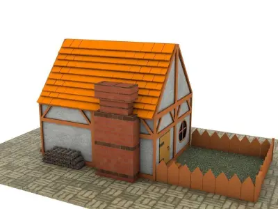 Simple medieval house Free 3D model