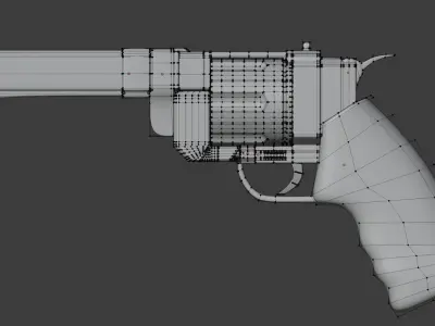 Revolver made with love 3D Model Low-poly 3D model