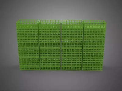 GREEN STACK STACKED PLASTIC CRATE BOX CONTAINER BASKET STORAGE 3D model