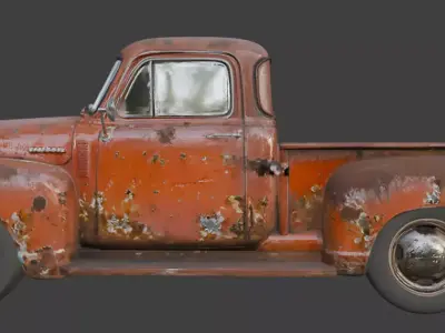 Vintage Rusty Pickup Truck 3D Model 3D model 26