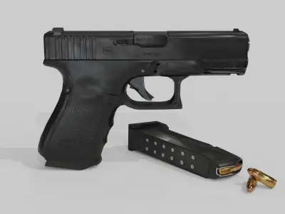 Glock 19 lowpoly Low-poly 3D model