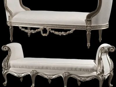 kosovart rococo bench 3D model