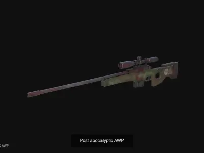 Post apocalyptic guns collection 3D Model Pack