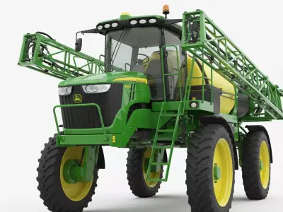 Industrial Agricultural Self Propelled Sprayer Low-poly 3D model