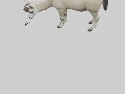 Lama grazing model Low-poly 3D model