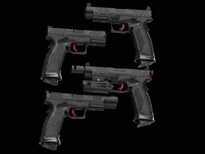 Springfield Armory XD M Elite All Versions Low-poly 3D model
