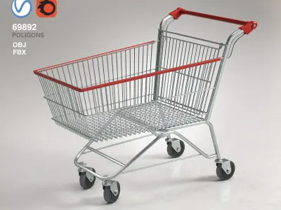 Shopping Supermarket Cart  3D model