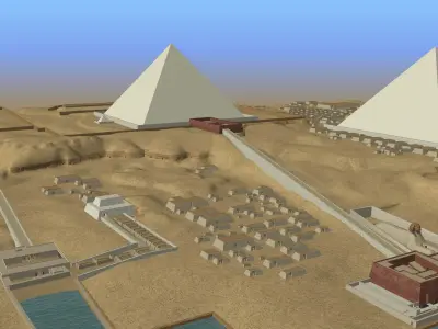 Giza Plateau true scale 3D model