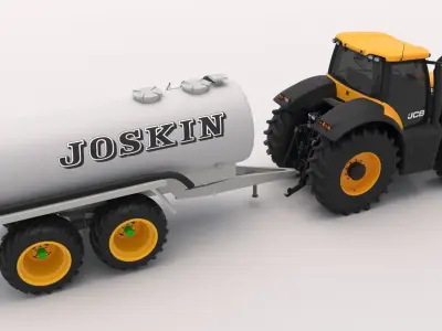 JCB Fastrac 8310 with Joskin Tanker Trailer 3D model