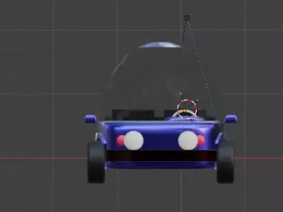 Stylized Blue Bubble Vehicle - Game Ready Low-poly 3D model