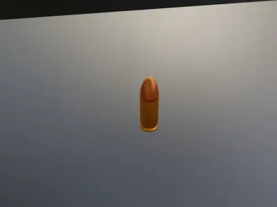 ammunition two gold bullets Free low-poly 3D model