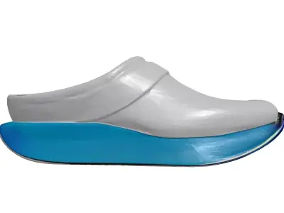Futuristic Metallic Cyber Clogs 3D model