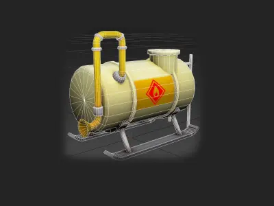 Stylized Gas Tank 02 Free low-poly 3D model