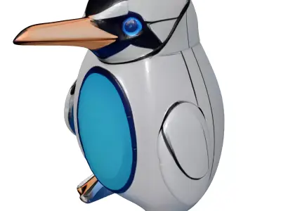 Robotic Penguin SciFi Mascot 3D model