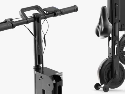  Folded Electric Bike Black 