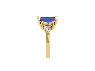 Emerald Solitaire Ring 3D print model 56